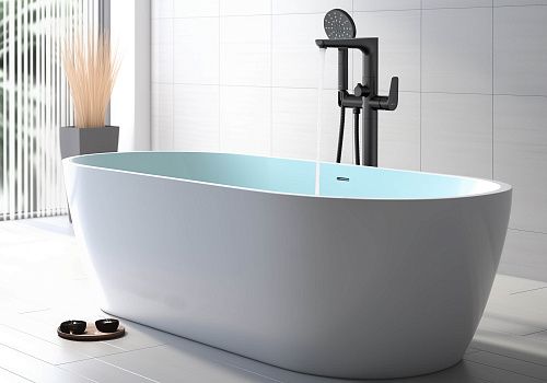 Смеситель БЕТТА для ванны напольный, черный матовый Aquatek AQ1145MB купить