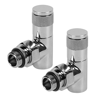 Набор дизайн-вентилей PIANO 1/2" угловой для радиатора цвет хром, Royal Thermo RTE 50.028 купить