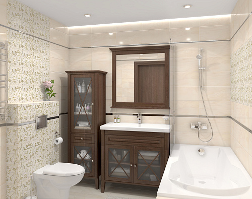 Декор настенный Frame Creta, цвет бежевый, 20*40см Ceramica Classic 08-03-11-1371 купить