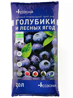 Грунт плодородный "Для голубики и лесных ягод" Четыре сезона 20л Богатырь Lt007975 купить
