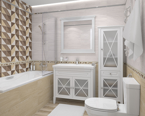 Плитка настенная Village бежевая 25*50см Laparet 34004 купить