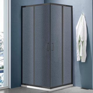 Ограждение душевое Lea-CR-1000*800-G-Matt Black Г-образное стекло Грейп 1000*800*1850 черный SANTREK AQUA 338793 купить
