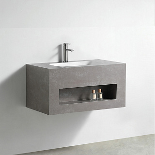 Раковина со столешницей из керамогранита TERRA 100 21-100- Matte Grey серый подвесная HOLLER 342236 купить