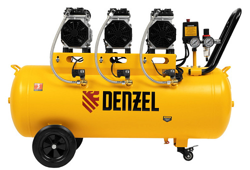 Компрессор безмаслянный малошумный Denzel DLS 1800/100 1.8кВт 345л/мин 58028 купить