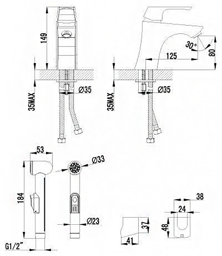 Смеситель для раковины и биде UNIT Lemark LM4516C хром купить