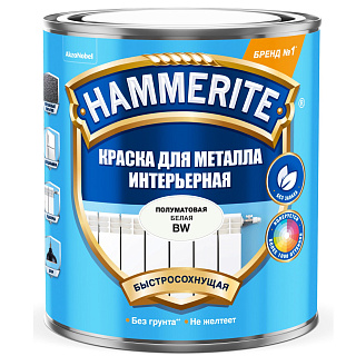 Краска для металла Hammerite интерьерная белая база BW (0.9л) купить