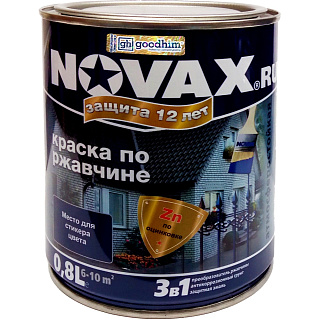 Грунт-эмаль GOODHIM NOVAX 3 в 1 матовая темно-серая RAL 7016 10847 0.8 кг купить