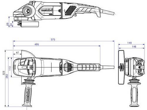 Шлифмашина угловая Metabo WEPBA 24-180 MVT Quick (606480000) 2400Вт 180мм купить