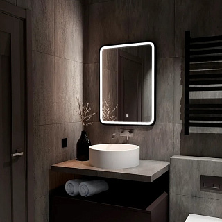Зеркало Континент Enjoy черное 60*80см LED подсветка, сенсор ЗЛП1100 купить