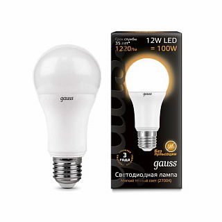 Лампа светодиодная Gauss LED А60 12Вт Е27 2700К купить