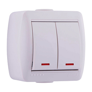 Выключатель LEZARD NATA 710-0200-112 2-клавишный купить