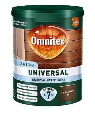 Пропитка-антисептик Omnitex by Pinotex Universal 2в1 Индонезийский Тик 50035525(0.9л) купить