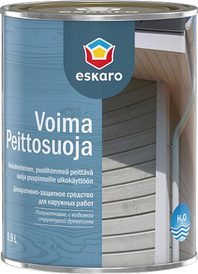 Средство кроющее декоративно-защитное для древесины Eskaro Voima белый база A EWP005 (0.9л) купить