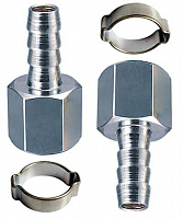 Пневматический переходник (2 шт) Fubag 1/4"F елочка d=8мм + кольцо (180441 В)