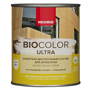 Защитно-декоративный состав для дерева Biocolor Ultra орех (0.9л) купить