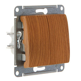 Переключатель GLOSSA GSL000565 2-кл 10А сх6 дерево дуб купить