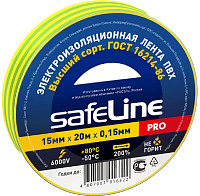 Изолента 15мм*20м желто-зеленая Safeline 32653
