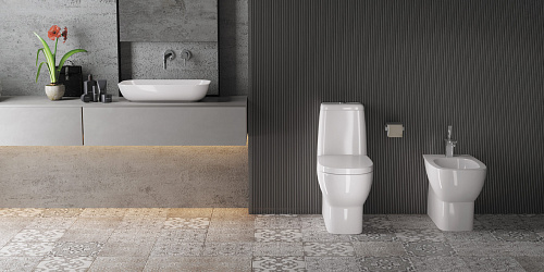 Унитаз-компакт INFINITY SL DM с сиденьем с микролифтом белый, Sanita Luxe INFSLCC01040522 купить