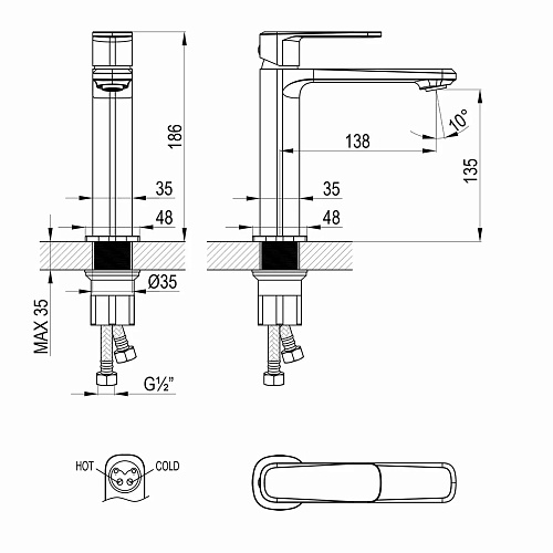 Смеситель для раковины Melior Lemark LMF-1014B-C купить