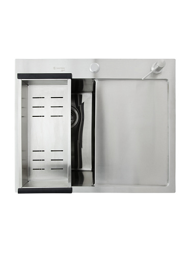 Мойка из нержавеющей стали врезная D6050HLS PRO 600*500*220мм САТИН левая SANTREK AQUA 312402 купить