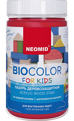 Лазурь деревозащитная NEOMID BioColor For Kids Н-BCFK-0,25 красный (0.25л) купить