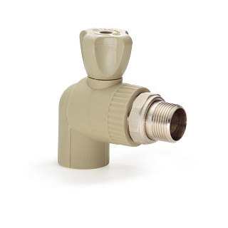 Кран шаровой PPR 25*3/4" PREMIUM радиаторный угловой Lammin полипропиленовый серый Lm31176025020G купить