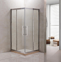 Душевое ограждение Grossman PR-100SQ, прозрачное стекло, профиль серебро 100*100*200