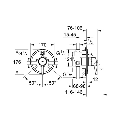 Смеситель Concetto для ванны встраиваемый цвет хром, GROHE 32214001 купить