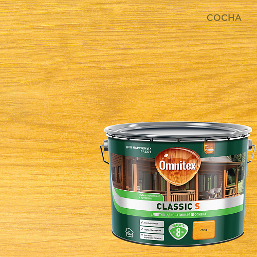 Пропитка защитно-декоративная Omnitex Classic S by Pinotex сосна 9л 50037212 купить