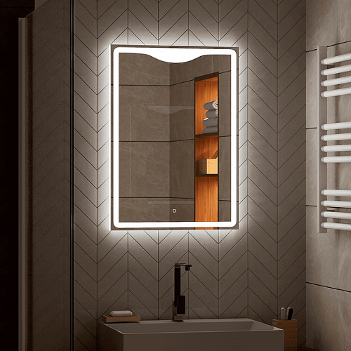 Зеркало Континент Amaze 70*90см LED подсветка, сенсор ЗЛП482 купить