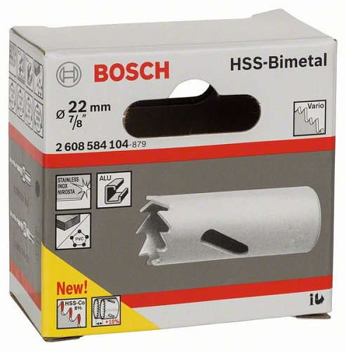 Биметаллическая коронка Bosch HSS-Bimetall STANDARD без переходника d 22 мм 2608584104 купить