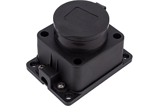 Колодка для удлинителя GSB-16-1-G-IP44 каучук 16А 1роз С/З черная General 470026  купить