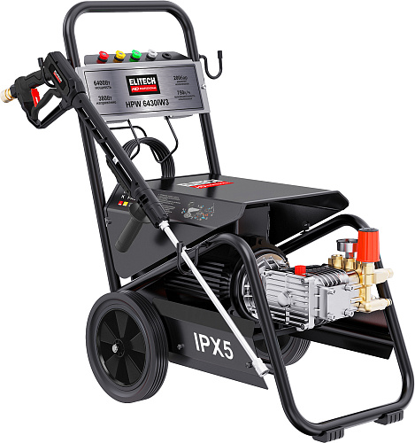 Мойка высокого давления ELITECH HD HPW 6430IW3 (380В) 6400Вт 300(200) бар 750л/ч (12.5л/мин) (E0600.026.00) купить