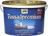 Краска акриловая для фасадов JOBI FassadPremium суперстойкая Белая матовая - 10 л