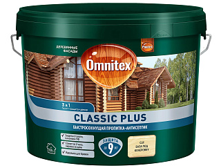 Пропитка-антисептик Omnitex by Pinotex Classic Plus 3в1 база CLR 50035616 (9л) купить