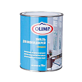 Эмаль алкидная для окон и дверей OLIMP Белая полуматовая купить