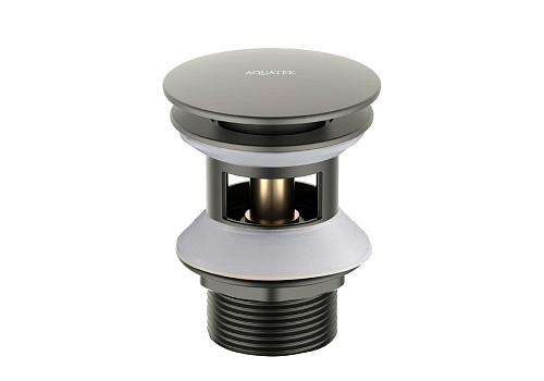 Набор сливной для раковины Push-open с переливом черный хром Aquatek AQ6002BGM купить