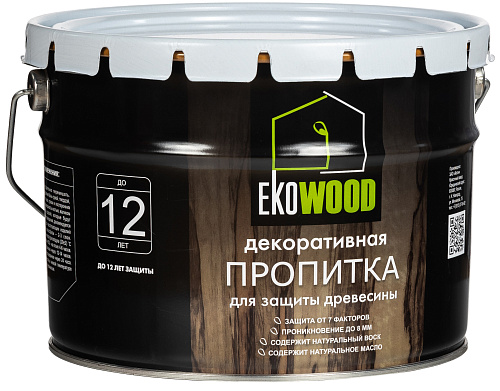 Пропитка декоративная для древесины EKOWOOD махагон (9л) купить
