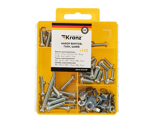 Набор винтов, гаек и шайб  (132 шт/уп) KRANZ REXANT KR-01-3101-09 купить