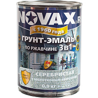 Грунт-эмаль по ржавчине GOODHIM NOVAX с молотковым эффектом серебристая 39207 0.9 кг