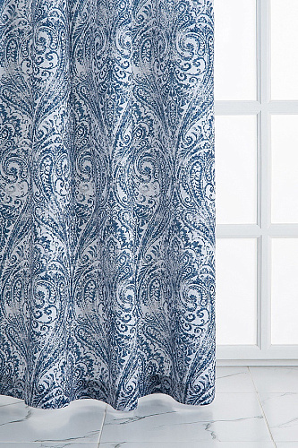 Штора готовая VERRAN Paisley на шторной ленте синяя 140*260см 315-01 купить