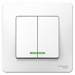 Выключатель Blanca 2кл BLNVS006511 с/у 6А c подсветкой белый Выключатель Blanca 2кл BLNVS006511 с/у 6А c подсветкой белый