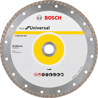 Диск алмазный Bosch 230*22*3,0мм ECO Universal Turbo универсальный (2608615039) купить