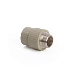 Муфта комбинированная PPR 20*1/2" наружная резьба Lammin полипропиленовая серая Lm31041020015G