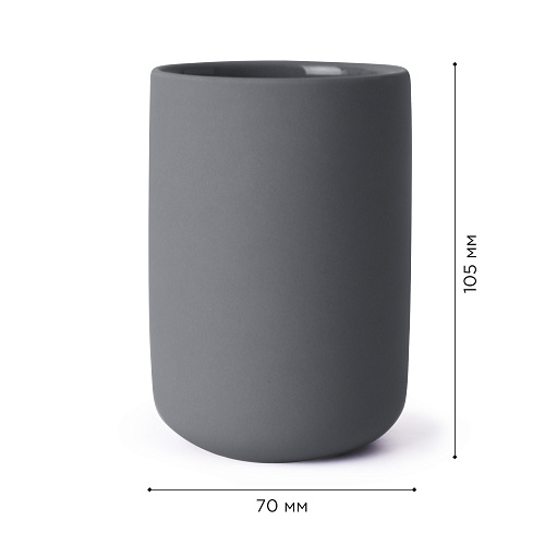 Стакан для зубных щеток настольный FEEL GRAY серый,керамика FORA FOR-FE044GR купить