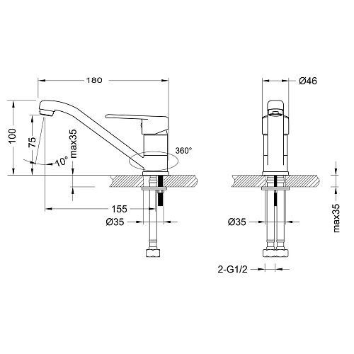 Смеситель Lemark Point LM0307C для раковины хром купить