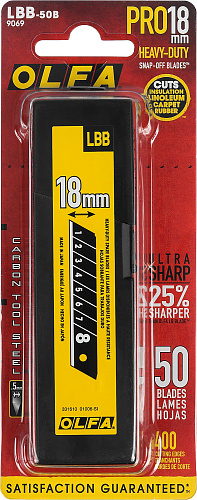 Лезвия "Black max" сегментные 18*100*0.5мм 50шт 8 сегментов OL-LBB-50B купить