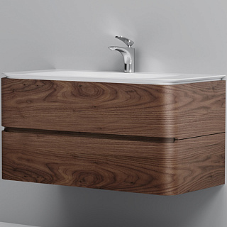 Тумба подвесная Sensation 100 с раковиной Sensation 100 текстурированный орех AM.PM M30FHX1002NF купить