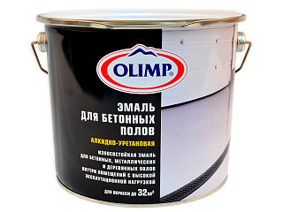 Эмаль алкидно-уретановая для бетонных полов OLIMP износостойкая Белая (2.7л) купить
