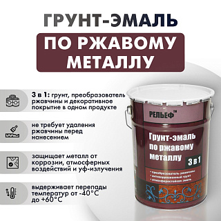 Грунт-эмаль 3 в 1 по ржавому металлу антрацит RAL 7016 РЕЛЬЕФ (5л) купить